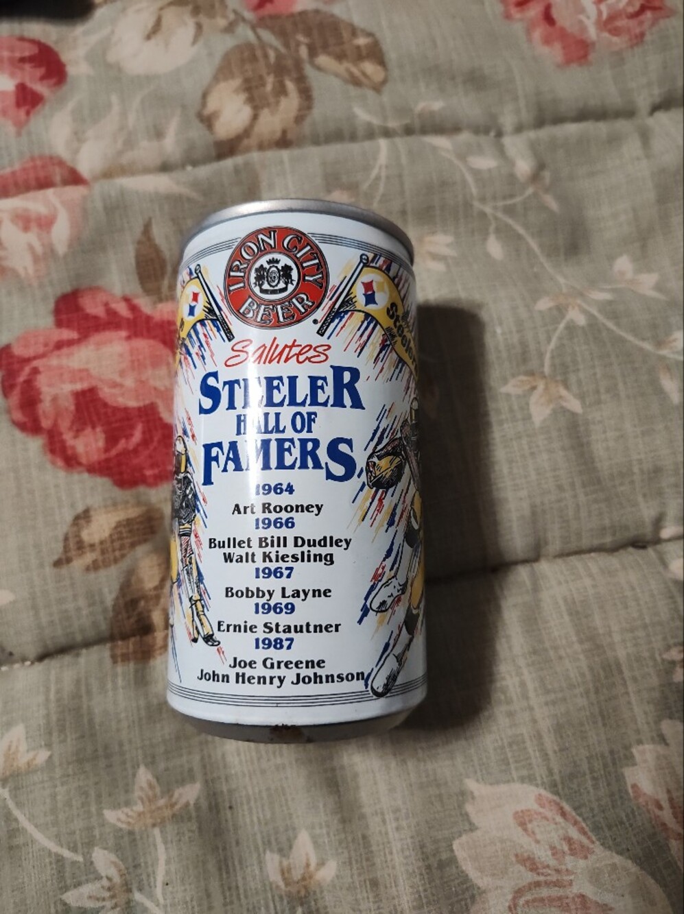 NFL Steelers Hall of Famers Commemorative Can - White, Blue, Yellow